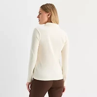 St. John's Bay Womens Long Sleeve Polo Shirt