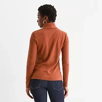 St. John's Bay Womens Turtleneck Long Sleeve T-Shirt