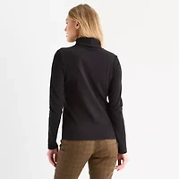 St. John's Bay Womens Turtleneck Long Sleeve T-Shirt