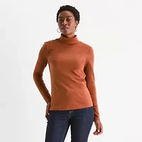 St. John's Bay Womens Turtleneck Long Sleeve T-Shirt