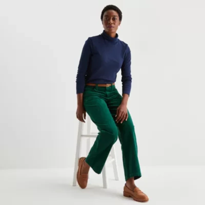 St. John's Bay Womens Turtleneck Long Sleeve T-Shirt