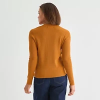 Liz Claiborne Womens Crew Neck Long Sleeve Pullover Sweater