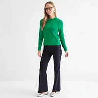 Liz Claiborne Womens Crew Neck Long Sleeve Pullover Sweater