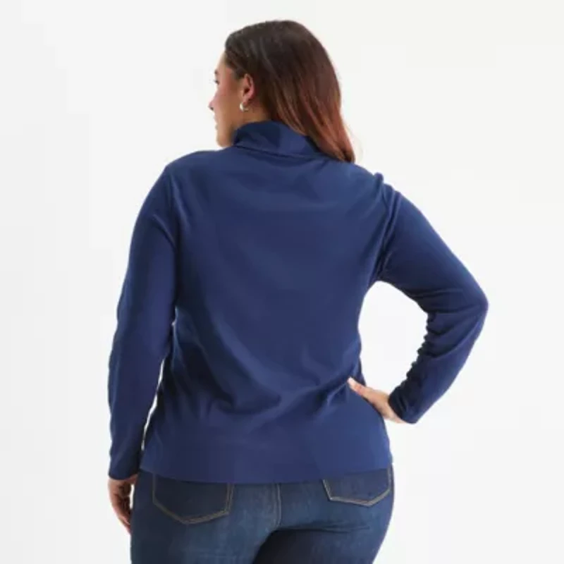 St. John's Bay Plus Womens Long Sleeve Turtleneck