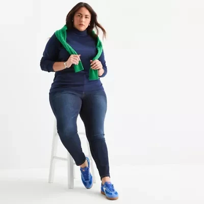 St. John's Bay Plus Womens Long Sleeve Turtleneck