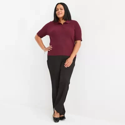Liz Claiborne Plus Womens Short Sleeve Pullover Sweater