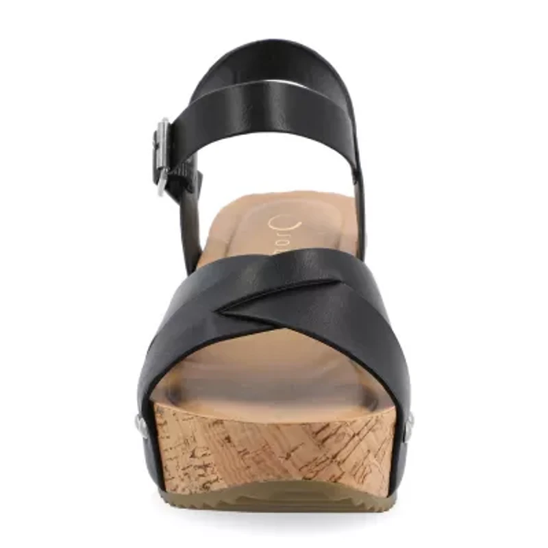 Journee Collection Valentina Womens Round Open Toe Block Heel Pumps