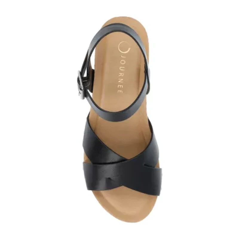 Journee Collection Valentina Womens Round Open Toe Block Heel Pumps