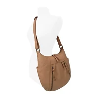Bueno of California Double Zipper Hobo Crossbody Bag