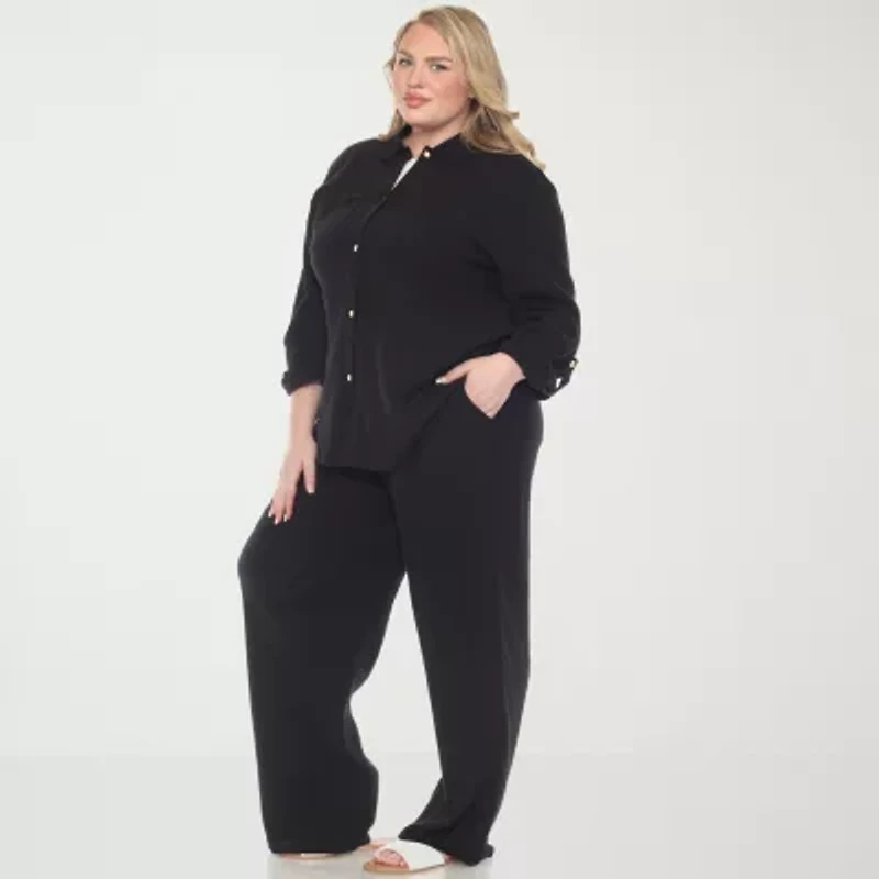 White Mark 2-pc. Pant Set-Plus