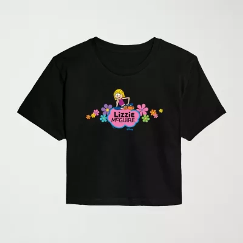 Womens Juniors Crew Neck Short Sleeve Regular Fit Graphic T-Shirt