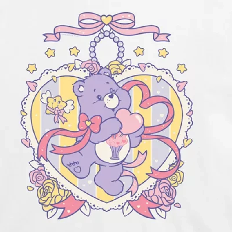 Womens Juniors Crew Neck Short Sleeve Regular Fit Care Bears Graphic T-Shirt