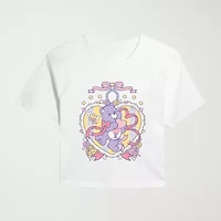 Womens Juniors Crew Neck Short Sleeve Regular Fit Care Bears Graphic T-Shirt