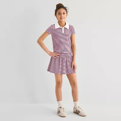 Eyeshadow Big Kid Girls Short Sleeve Regular Fit Polo Shirt