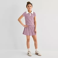 Eyeshadow Big Kid Girls Short Sleeve Regular Fit Polo Shirt