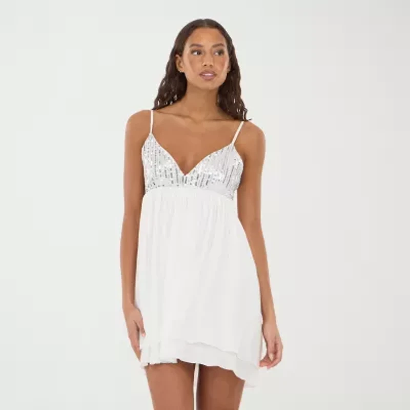 Forever 21 Womens Juniors V Neck Sleeveless Babydoll Dress