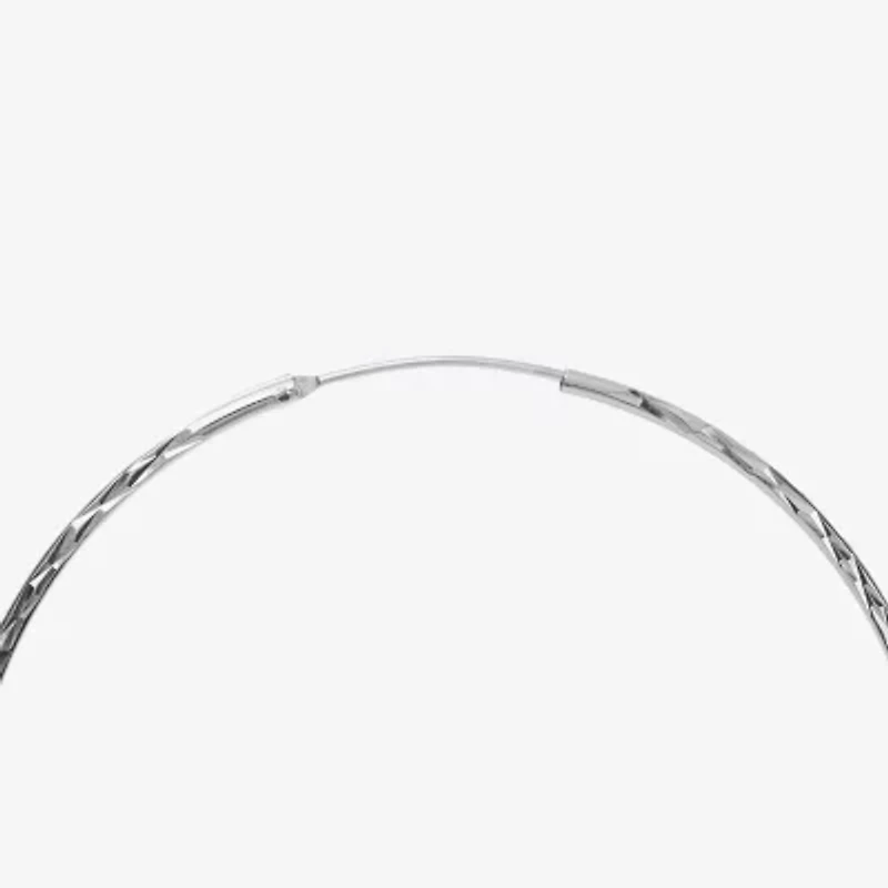 Womens Sterling Silver 60mm Hoop Earrings