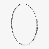 Womens Sterling Silver 60mm Hoop Earrings