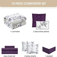 Stratford Park Kendra Floral 10-pc. Easy Care Comforter Set