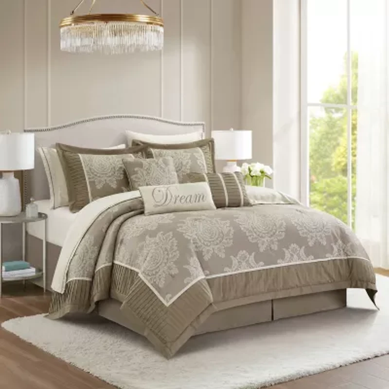 Stratford Park Thess Damask 15-pc. Easy Care Comforter Set
