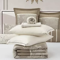 Stratford Park Thess Damask 15-pc. Easy Care Comforter Set