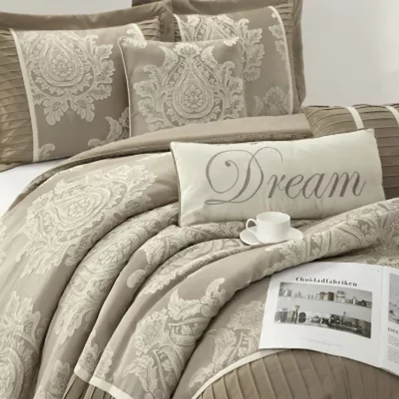 Stratford Park Thess Damask 15-pc. Easy Care Comforter Set