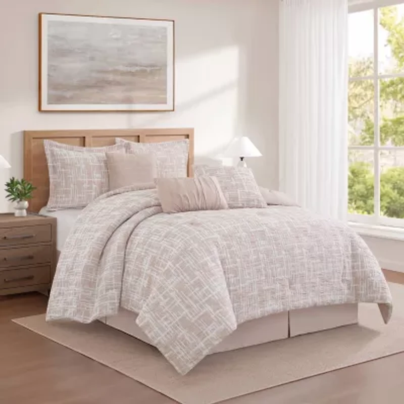 Stratford Park Kiera Geometric 7-pc. Easy Care Comforter Set