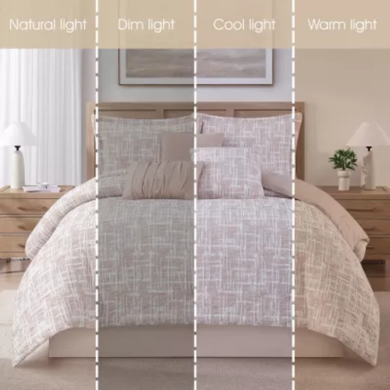 Stratford Park Kiera Geometric 7-pc. Easy Care Comforter Set