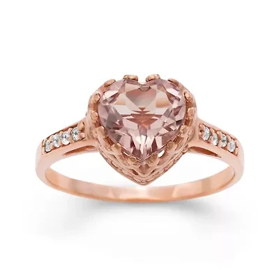Simulated Morganite Sterling Silver Ring