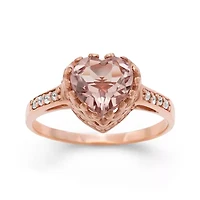 Simulated Morganite Sterling Silver Ring