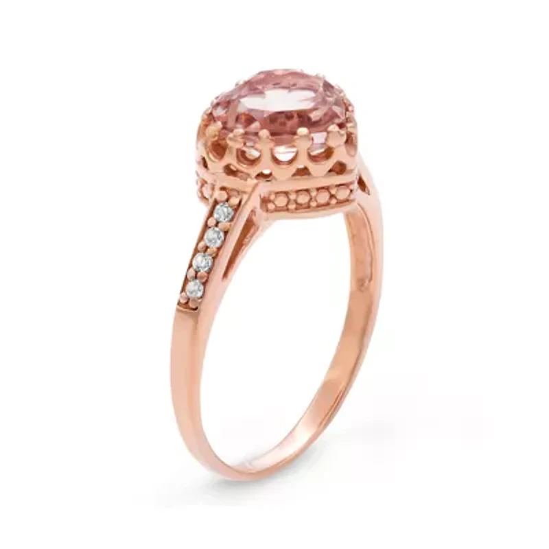 Simulated Morganite Sterling Silver Ring