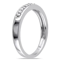 Womens 2MM 1/10 CT. T.W. Natural White Diamond Sterling Silver Wedding Band