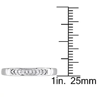 Womens 2MM 1/10 CT. T.W. Natural White Diamond Sterling Silver Wedding Band