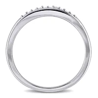 Womens 2MM 1/10 CT. T.W. Natural White Diamond Sterling Silver Wedding Band