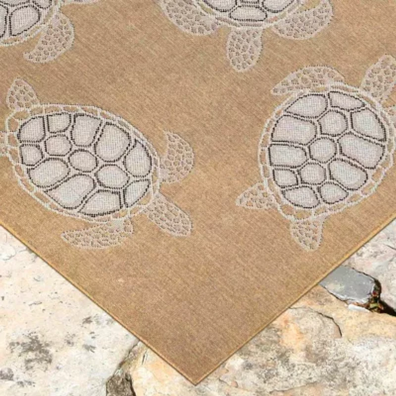 Liora Manne Sea Turtles Animal Indoor Outdoor Rectangular Accent Rug