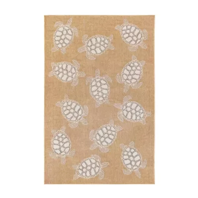 Liora Manne Sea Turtles Animal Indoor Outdoor Rectangular Accent Rug