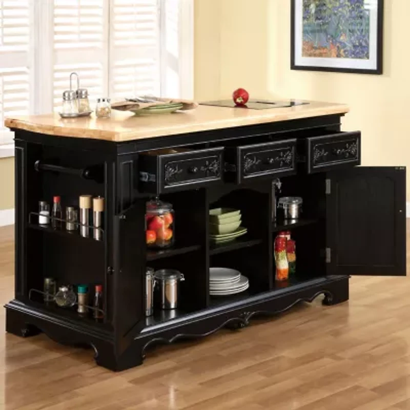 Pennington Kitchen Island with Granite Cutting Surface