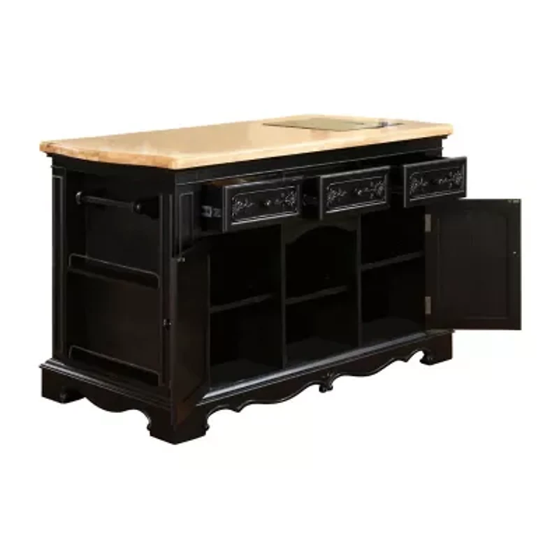Pennington Kitchen Island with Granite Cutting Surface
