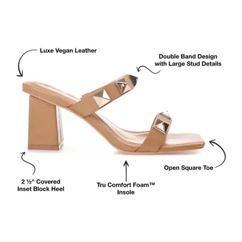 Journee Collection Kirian Womens Round Open Toe Block Heel Pumps