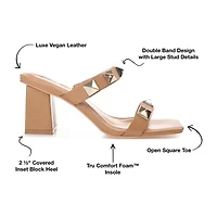 Journee Collection Kirian Womens Round Open Toe Block Heel Pumps
