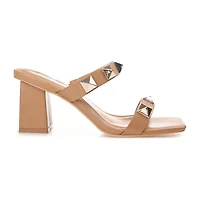 Journee Collection Kirian Womens Round Open Toe Block Heel Pumps