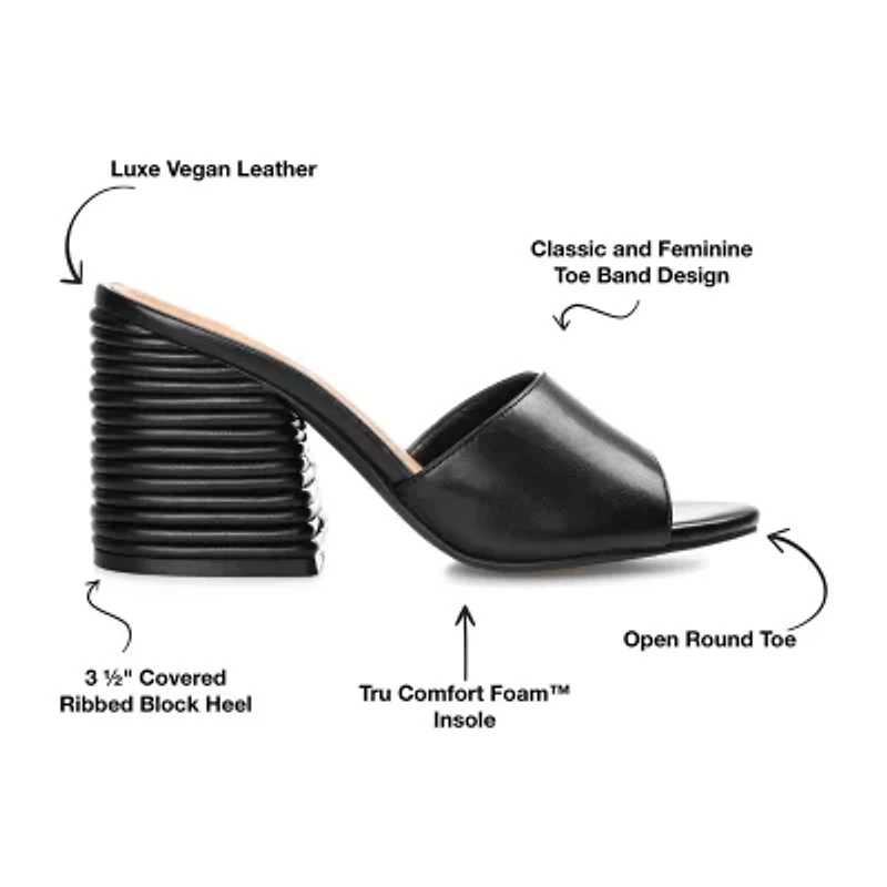 Journee Collection Leslee Womens Round Open Toe Block Heel Pumps