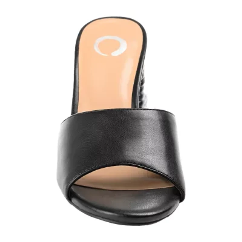 Journee Collection Leslee Womens Round Open Toe Block Heel Pumps