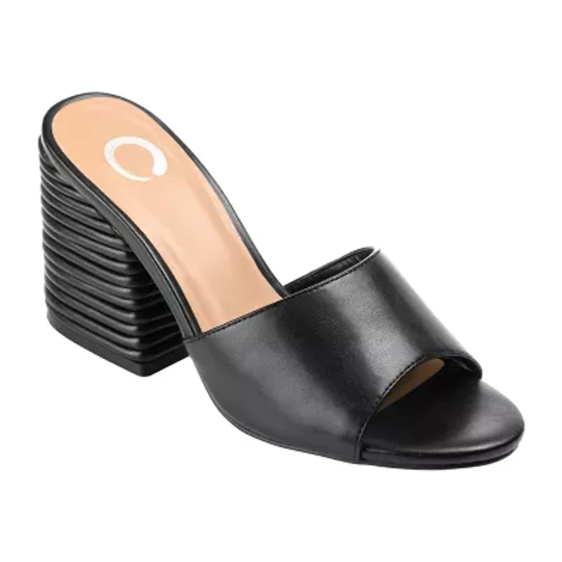 Journee Collection Leslee Womens Round Open Toe Block Heel Pumps