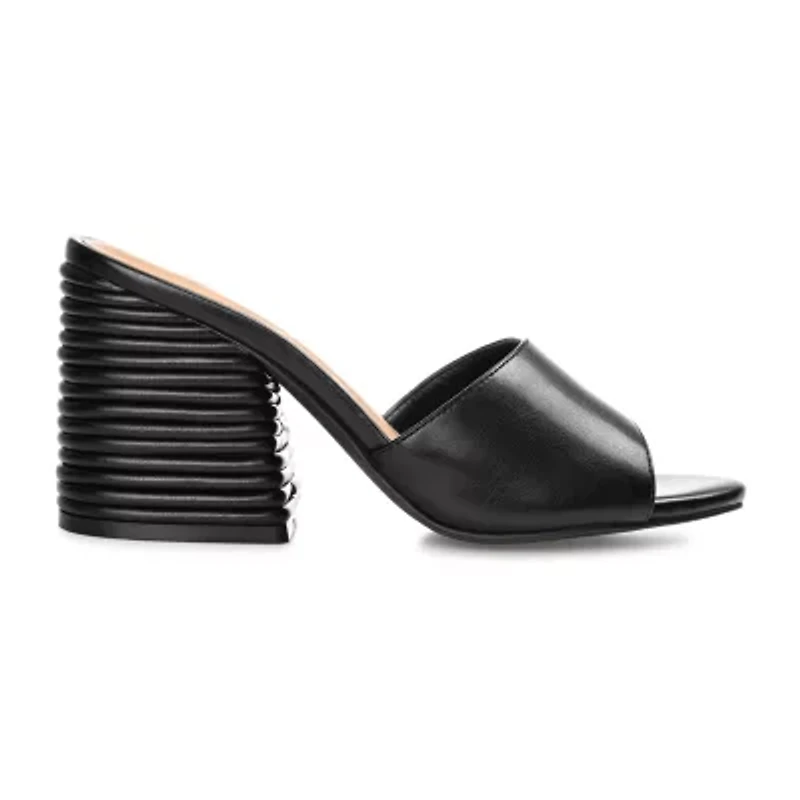 Journee Collection Leslee Womens Round Open Toe Block Heel Pumps
