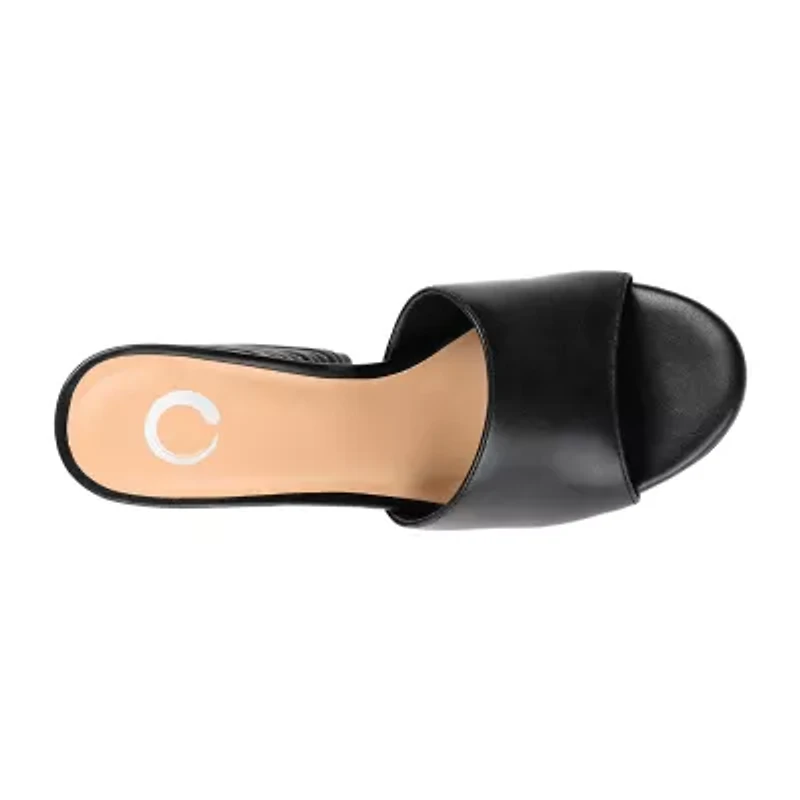 Journee Collection Leslee Womens Round Open Toe Block Heel Pumps