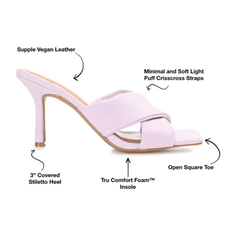 Journee Collection Oppal Womens Round Open Toe Stiletto Heel Pumps