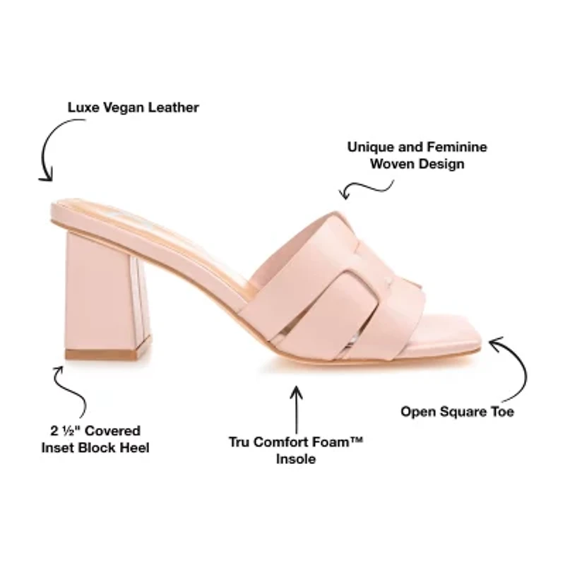 Journee Collection Renatta Womens Round Open Toe Block Heel Pumps