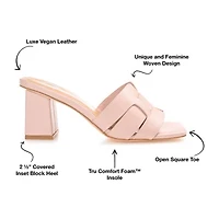 Journee Collection Renatta Womens Round Open Toe Block Heel Pumps