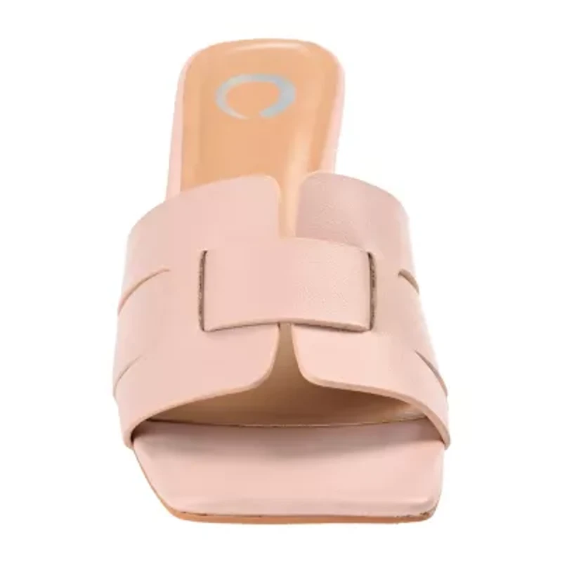 Journee Collection Renatta Womens Round Open Toe Block Heel Pumps